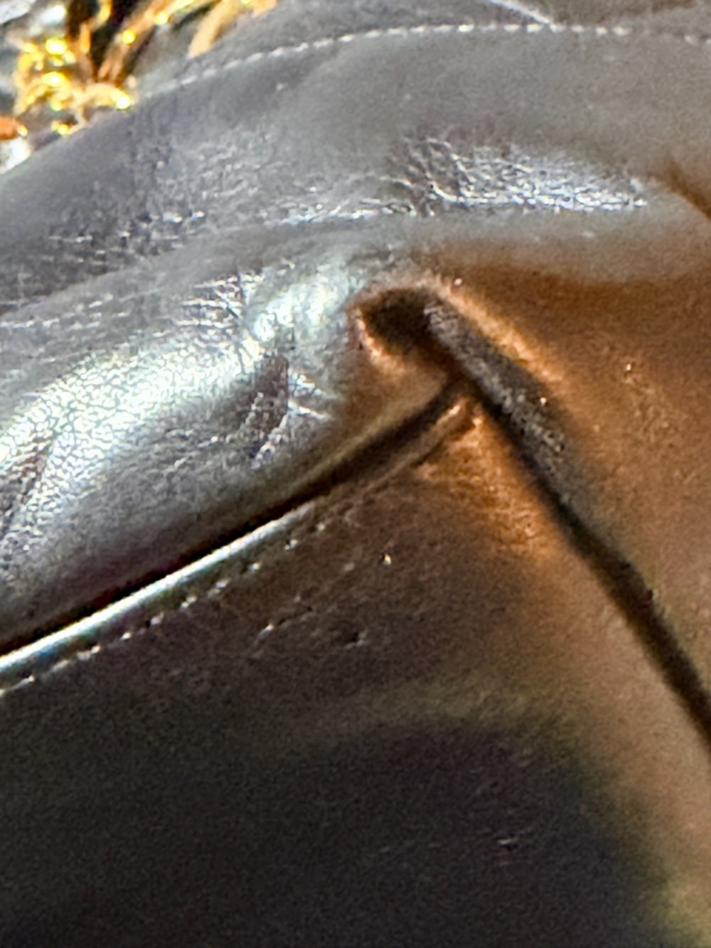 XL Vintage CHANEL Black Quilted Leather Tote with Gold Chain and CC Charm - Picture 17 of 17